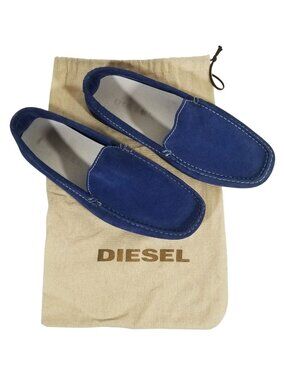 Diesel Blue Suede Loafers Slip-Ons